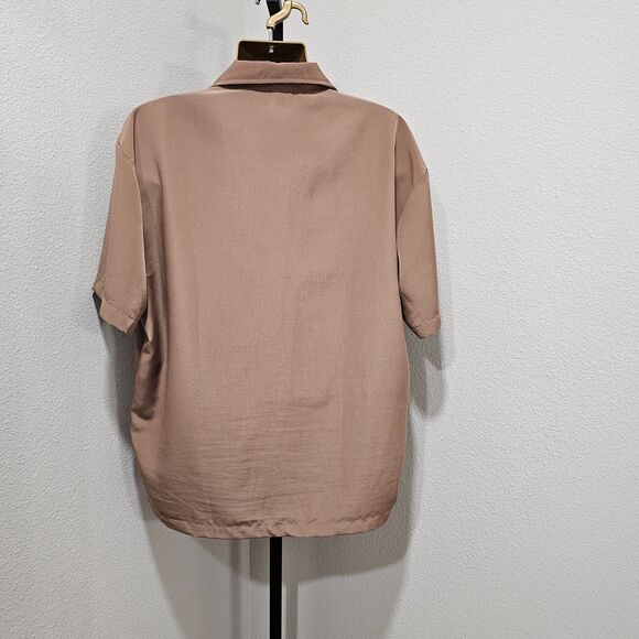 Shirt Mens XL Beer Embroidered Tan Black Button BeRetro Made In USA Dog House - Picture 3 of 6